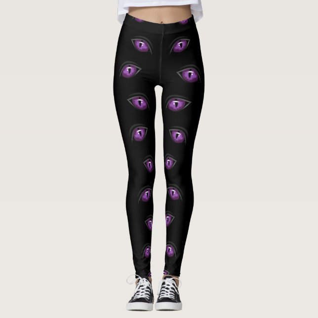 purple eyes staring Thunder_Cove Leggings (Front)