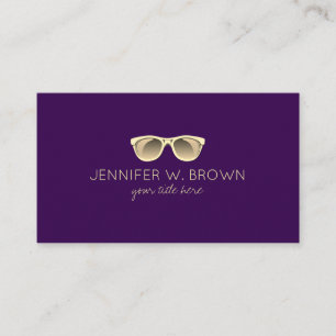Purple Eyewear Spectacles Optician gold Business Card