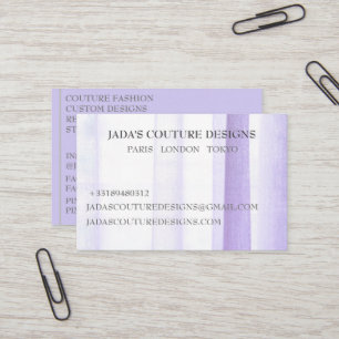 Purple Fabric designer fashion couture Business Card