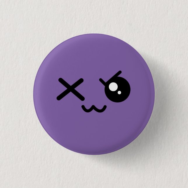 Purple Face Puff Button Vers 2 (Front)