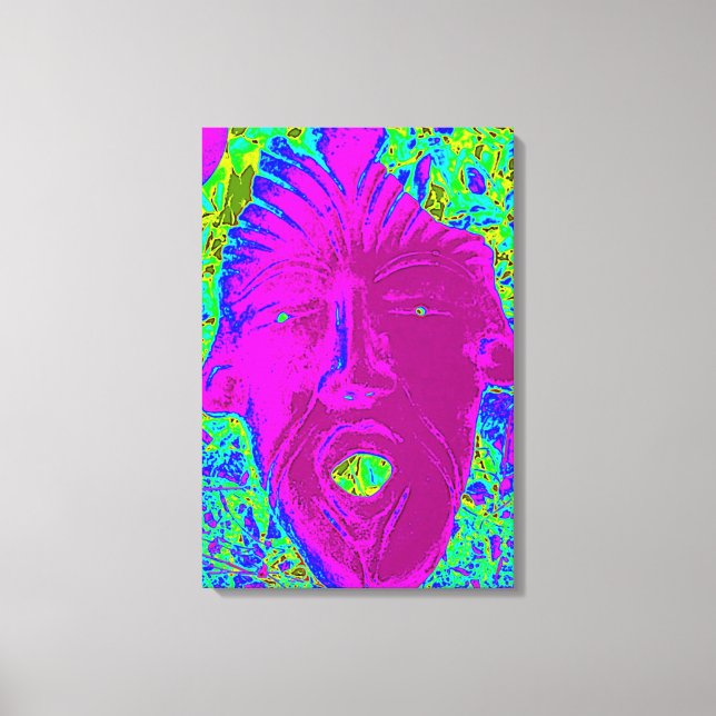 purple face scream canvas print (Front)