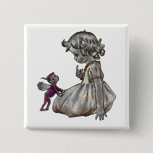 Purple Fairy  15 Cm Square Badge (Front)