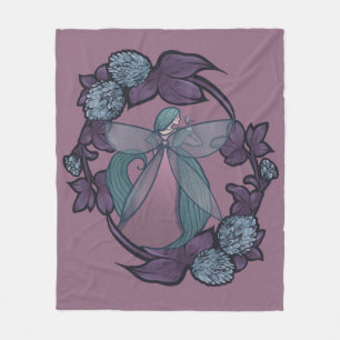 Purple Fairy Butterfly Goddess Fairies Art Fleece Blanket