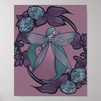 Purple Fairy Butterfly Goddess Fairies Art Poster