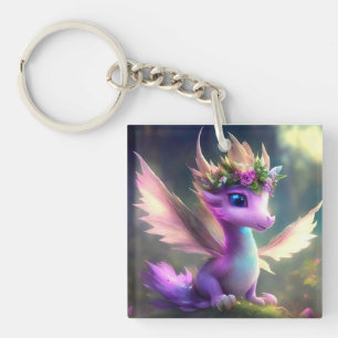 Purple Fairy Dragon Keychain