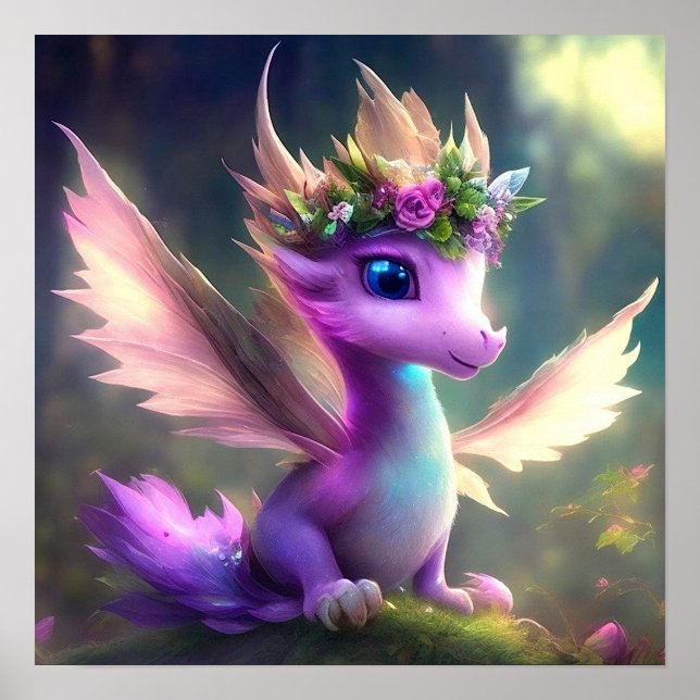 Purple Fairy Dragon Poster (Front)