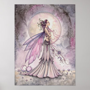 Purple Fairy Fantasy Art Illustration Poster