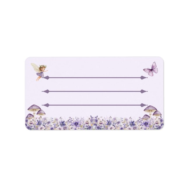 Purple Fairy Floral Address Label (Front)