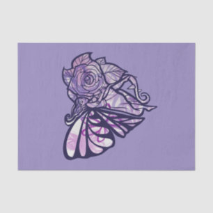 Purple Fairy Garden Rose Fairies Gardening Heart   Tissue Paper