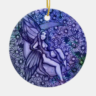Purple Fairy MoonChild Goddess Moon Child Ceramic Tree Decoration