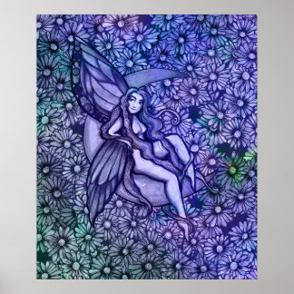 Purple Fairy MoonChild Goddess Moon Child Poster