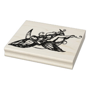 Purple Fairy MoonChild Goddess Moon Child Rubber Stamp
