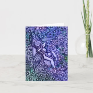 Purple Fairy MoonChild Goddess Moon Child Thank You Card