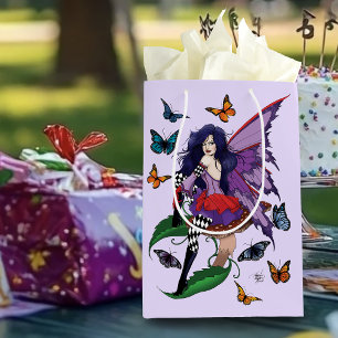Purple Fairy Mushroom Butterflies Medium Gift Bag