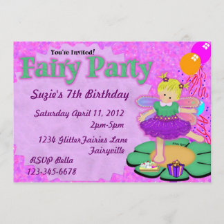 Purple Fairy Party Invitation