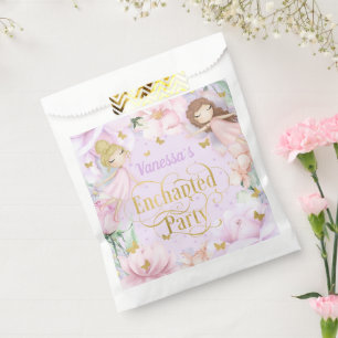 Purple fairy themed, enchanted garden birthday favour bags