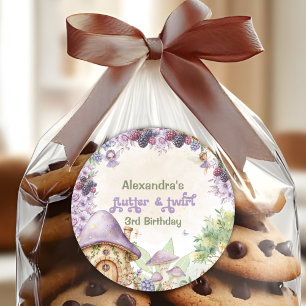 Purple Fairy Third Berry 3rd Birthday Classic Round Sticker