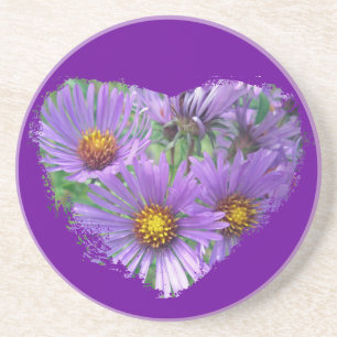 Purple Fall Asters Wildflower Envelope Coaster