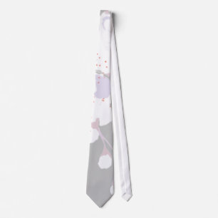 purple fall floral flower sakura neck ties