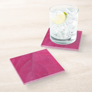 Purple Fall Leaf Glass Coaster