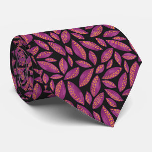 Purple Fall leaves pattern Tie
