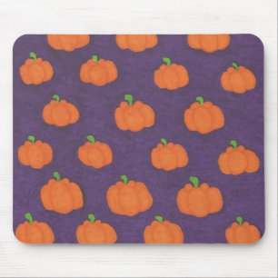Purple Fall Pumpkin Pattern Mouse Mat