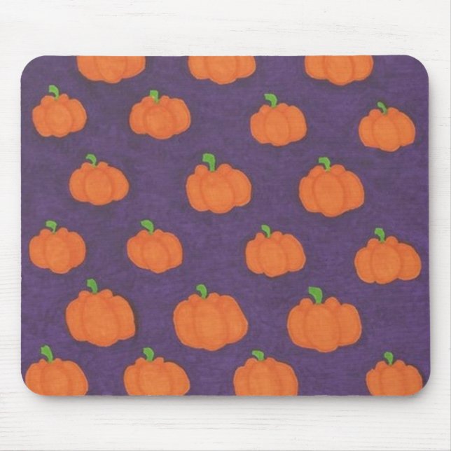 Purple Fall Pumpkin Pattern Mouse Mat (Front)