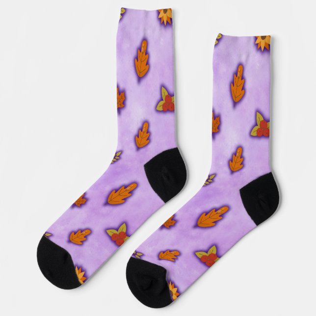 Purple Fall Socks (Left)