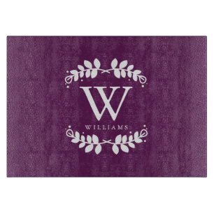 Purple Family Monogram Cutting Board