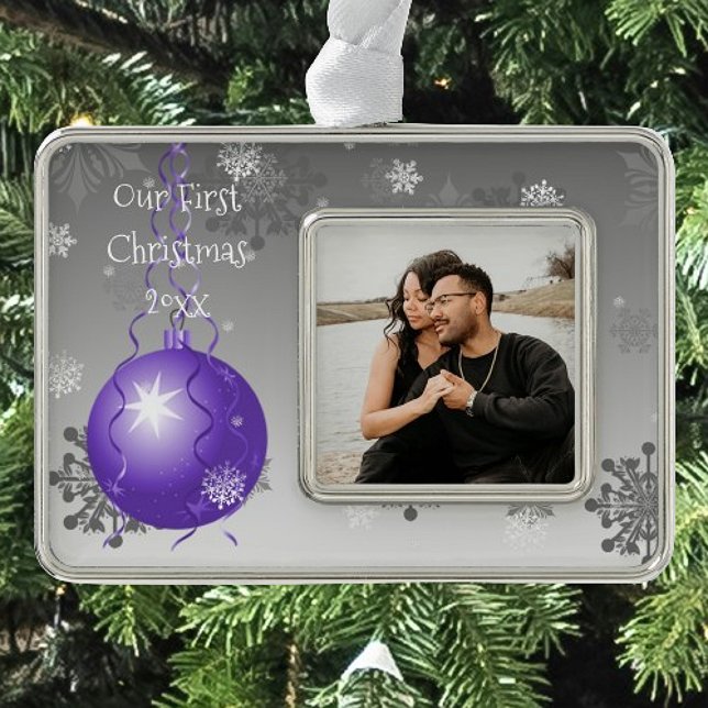 Purple Fancy Christmas Framed Ornament (Purple Fancy Ornament Christmas Framed Ornament)