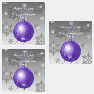 Purple Fancy Christmas Ornament Baking Label