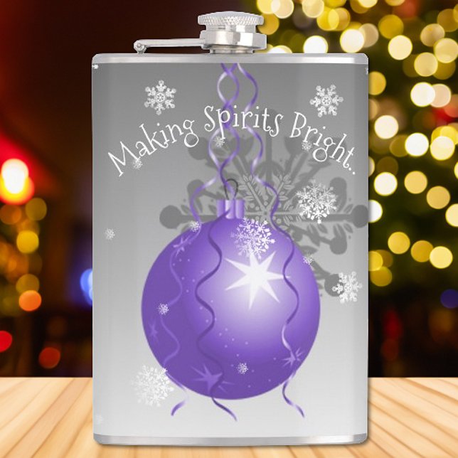 Purple Fancy Christmas Ornament Flask (Purple Fancy Christmas Ornament Flask)