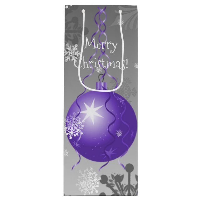 Purple Fancy Christmas Ornament Gift Bag (Front)