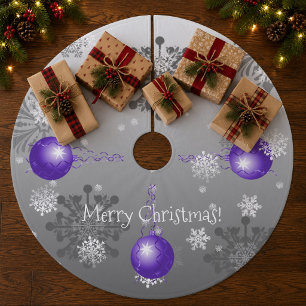 Purple Fancy Christmas Ornament Tree Skirt