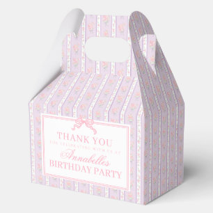 Purple Fancy Floral Birthday Party Gable Favour Box