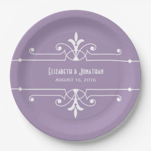 Purple Fancy Ornamental Paper Plates