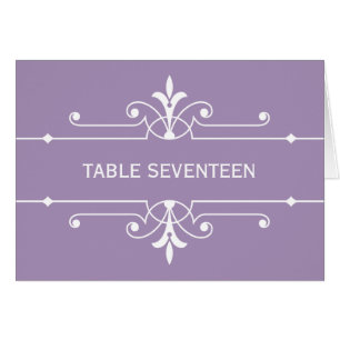Purple Fancy Ornamental Table Number Card
