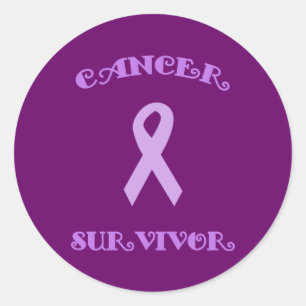 Purple Fancy Survivor Stickers