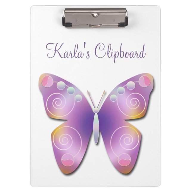 Purple Fantasy Butterfly Clipboard (Front)