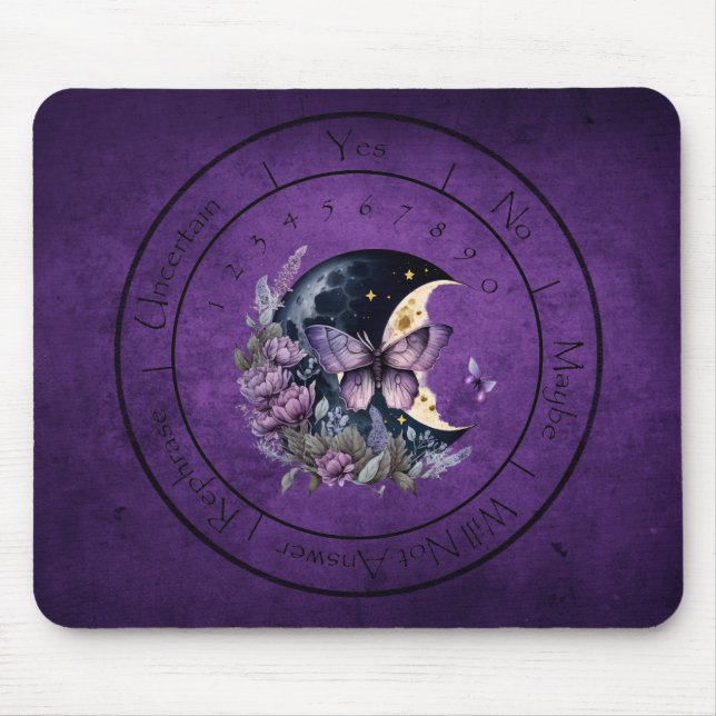 Purple Fantasy Butterfly Pendulum Mat Mouse Mat (Front)