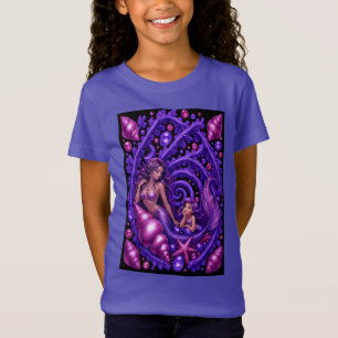 Purple Fantasy Mermaid Duo Ocean Dream Art Poster T-Shirt