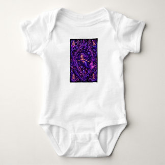 Purple Fantasy Mermaid Glitter Ocean Art | Magical Baby Bodysuit
