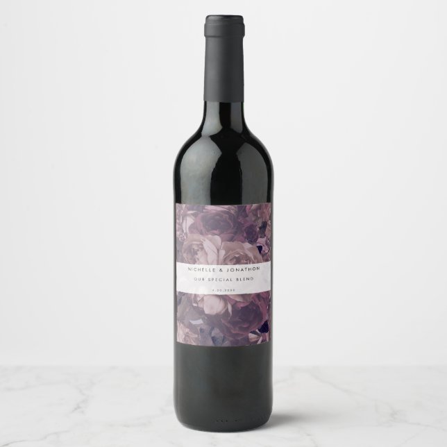 Purple Fantasy Wedding Wine Label (Front)