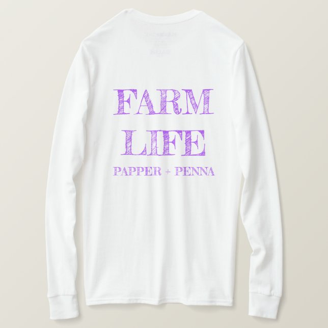 Purple Farmhouse Long Sleeve T-Shirt (Design Back)