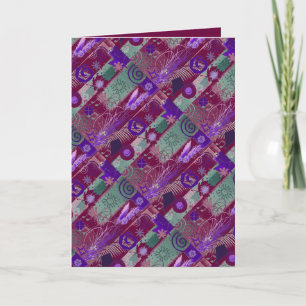 Purple fashion art Bandanna customisable greeting  Card