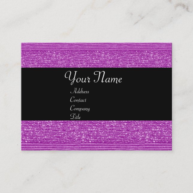 PURPLE FASHION BEADS MONOGRAM BUSINESS CARD (Front)