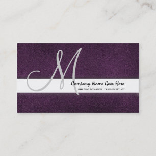 Purple fashion stylist suede business card