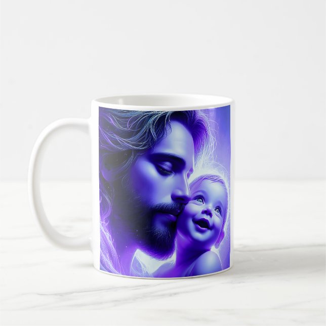 Purple Father Baby Bond Coffee Mug (Left)