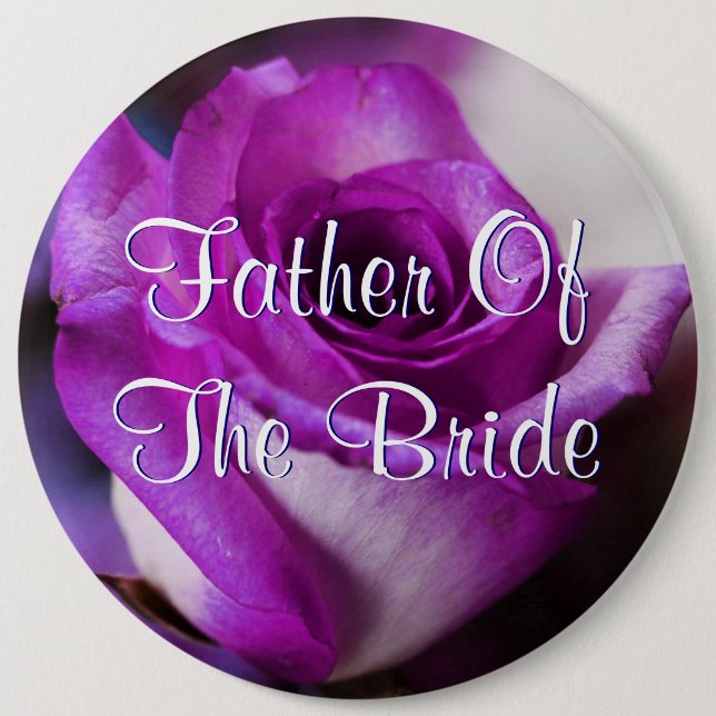 Purple Father Of The Bride Rose 6 Cm Round Badge (Front)