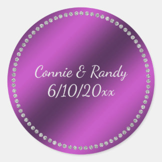 Purple Faux Foil Wedding Sticker